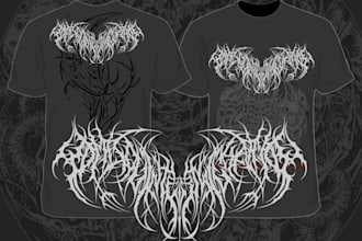 design death metal logo with texture and chrome effect