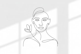 draw modern minimal line art illustration