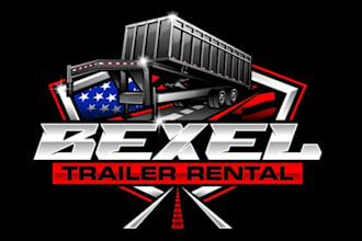 quality and beautiful dump trailer logo design
