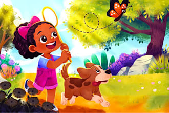 design children story book illustration and children story,book cover