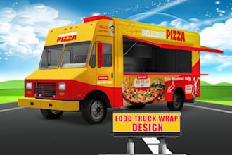 do food truck wrap design, trailer wrap, vehicle wrap design,