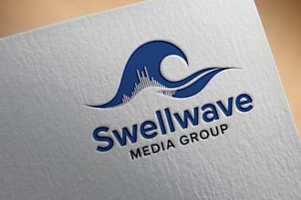 make modern creativity swell wave media group logo