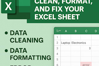 clean format and fix your excel sheet