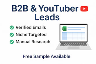 do b2b and youtuber lead generation with verified emails