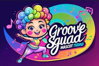 creative dance studio mascot logo for your business