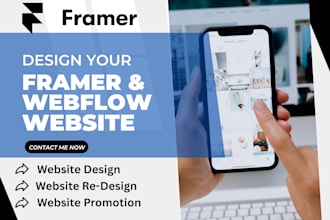 design, develop website with webflow or framer, figma to framer, webflow website