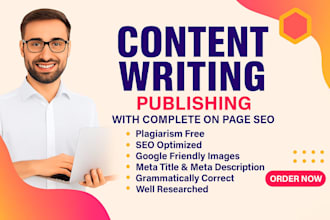 do content writing and publishing with on page SEO
