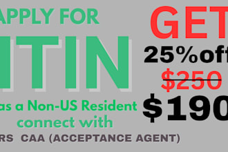 create your itin and tax id as a non US , from irs caa