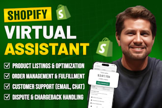 be your shopify virtual assistant admin store manager
