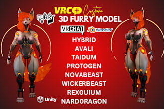 do vrchat avatar commission, anime or furry nsfw avatar, vrc avatar vr character