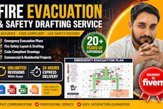 design fire exit and emergency evacuation plan, maps, diagram