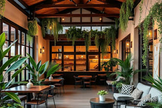 refurbish 3d food restaurant patio cafe interior cgi lounge interior design