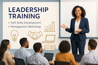 create leadership training, management soft skills training, manual workbook ppt