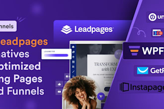 a high converting landing page in leadpages, unbounce