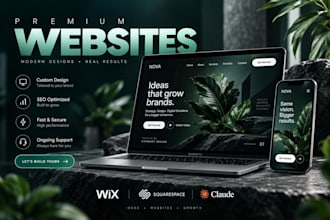 build a professional wix, squarespace or claude website
