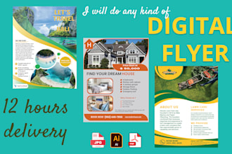 design minimal eye catching digital flyer leaflet pamphlet one pager handout etc