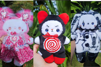 do custom handcrafted animal personalized animal plush toy, handmade plushie