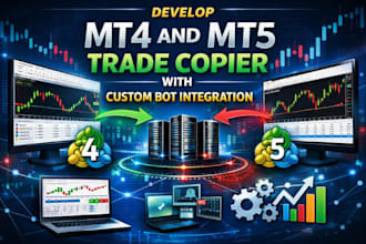 develop mt4 and mt5 trade copier with custom bot integration
