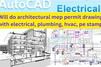do architectural mep permit drawings with electrical, plumbing, hvac, pe stamp