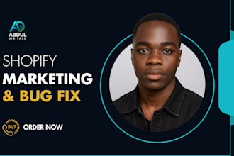 do shopify bug fix custom coding and shopify marketing