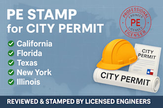 review and stamp pe stamp califoria stamp florida, texas stamp for city permit