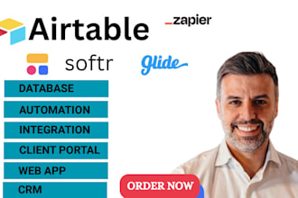 build glide app softr airtable client portal airtable database softr design
