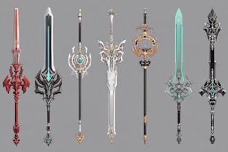 unique design your anime and game weapons