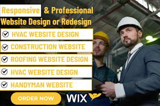 design hvac website plumbing handyman contractor construction roofing website