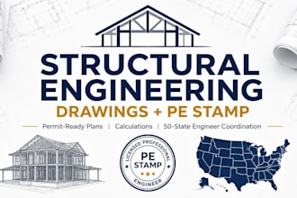 structural engineer architectural permit drawing california ohio texas pe stamp
