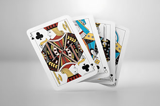 design 52 custom playing card deck poker card card game card box mockup design