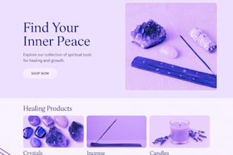design your spiritual product or coaching website crystals incense healing