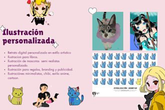 personalised illustrations of your pets, yourself, and gifts