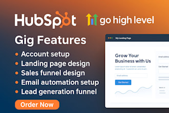 setup hubspot website CRM hubspot landing page email automation gohighlevel SEO