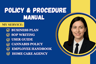 create business plan, sops, employee policy and procedures manual for group home