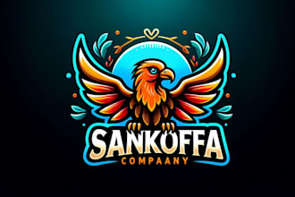design a unique sankofa bird mascot logo for your brand or company