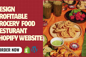 design profitable restaurant shopify store grocery food store restaurant website