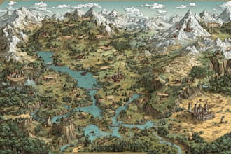 draw fantasy map illustration