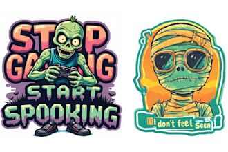 make custom halloween alien mascot logo