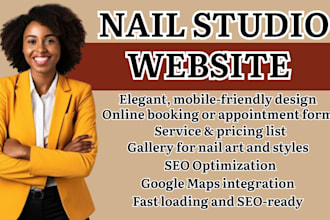 nail salon website beauty salon website nail studio website  nail artist site