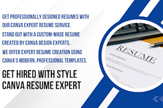design modern resume or CV using canva or photoshop