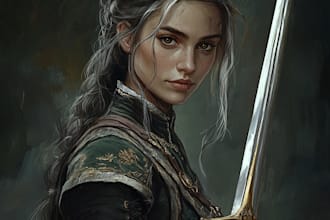draw a fantasy character design and dnd character art