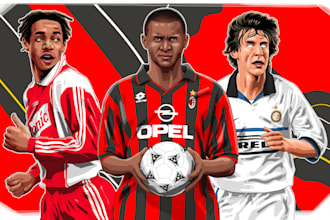 create cartoon football, NFL, and basketball artworks illustration