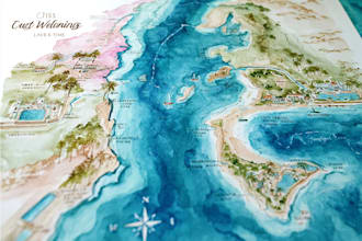 create a custom wedding map watercolor style