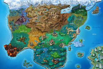 create map illustration retro map, vintage game map, fantasy indie game map art