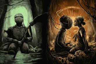 create dark art illustration