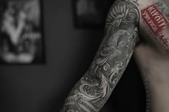create a tattoo design of tattoo sleeve