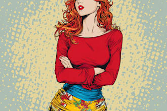 desing a retro vintage comic illustration of your choice