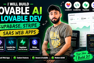 build lovable ai, lovable dev,supabase, stripe saas web apps