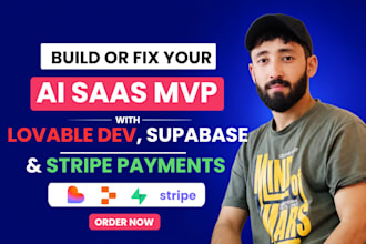 build or fix lovable ai, lovable dev, lovable, supabase, stripe saas web apps