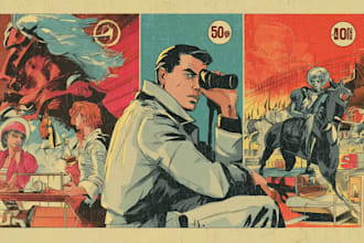 draw a retro vintage comic illustration